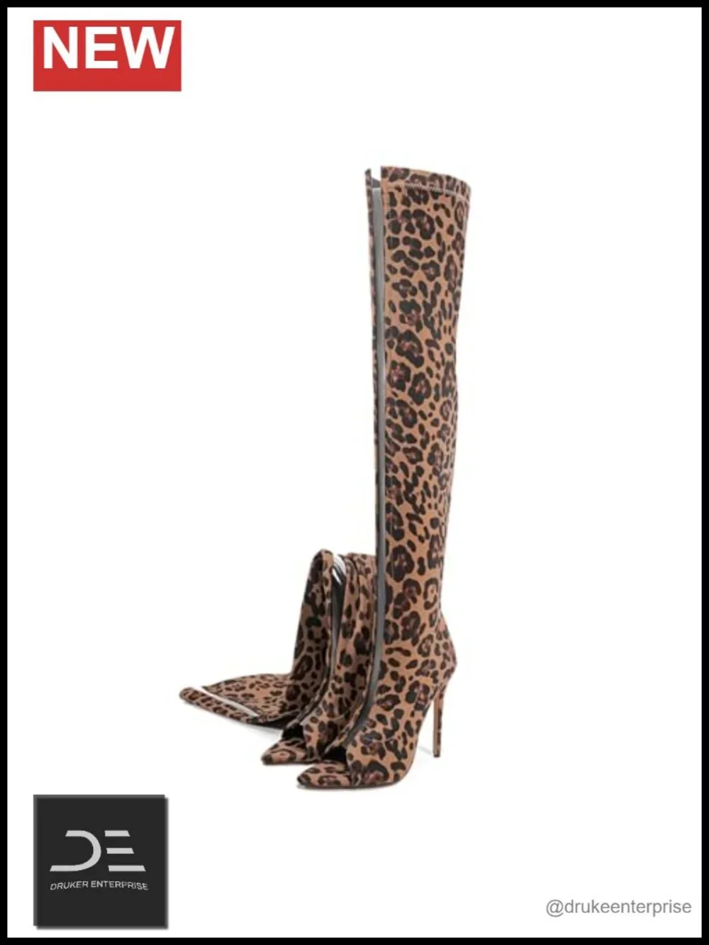 Stiletto Heel Thigh High Boots Peep Toe Stretch Over Knee Women